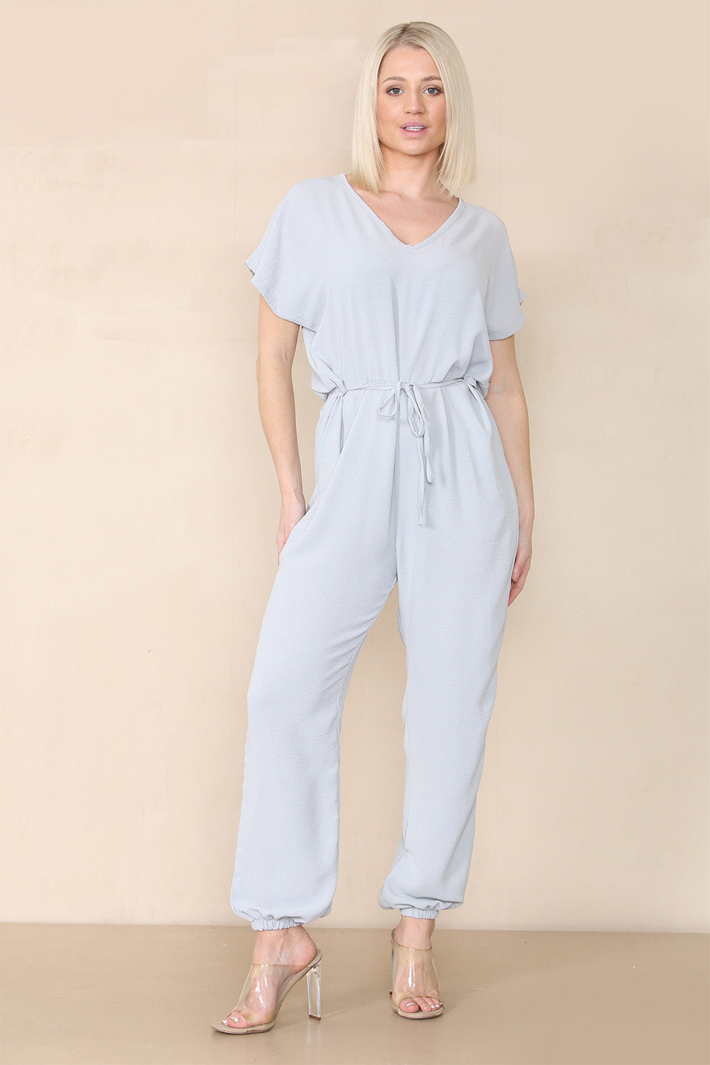 Tie Waist Stylish Harem Jumpsuit - 9th Degree