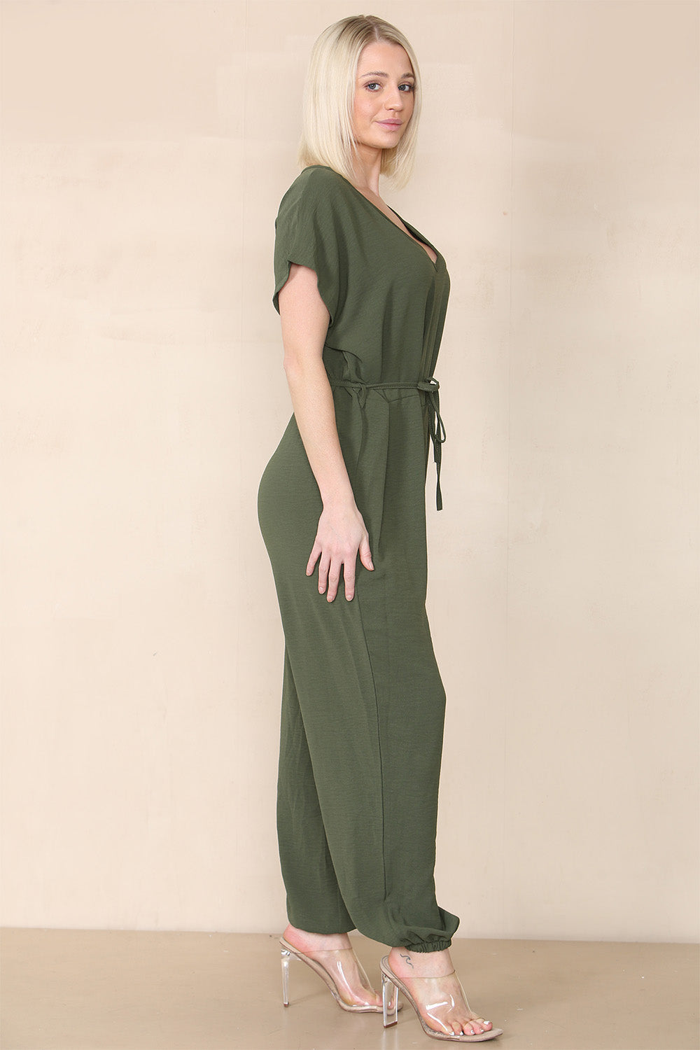 Tie Waist Stylish Harem Jumpsuit - 9th Degree