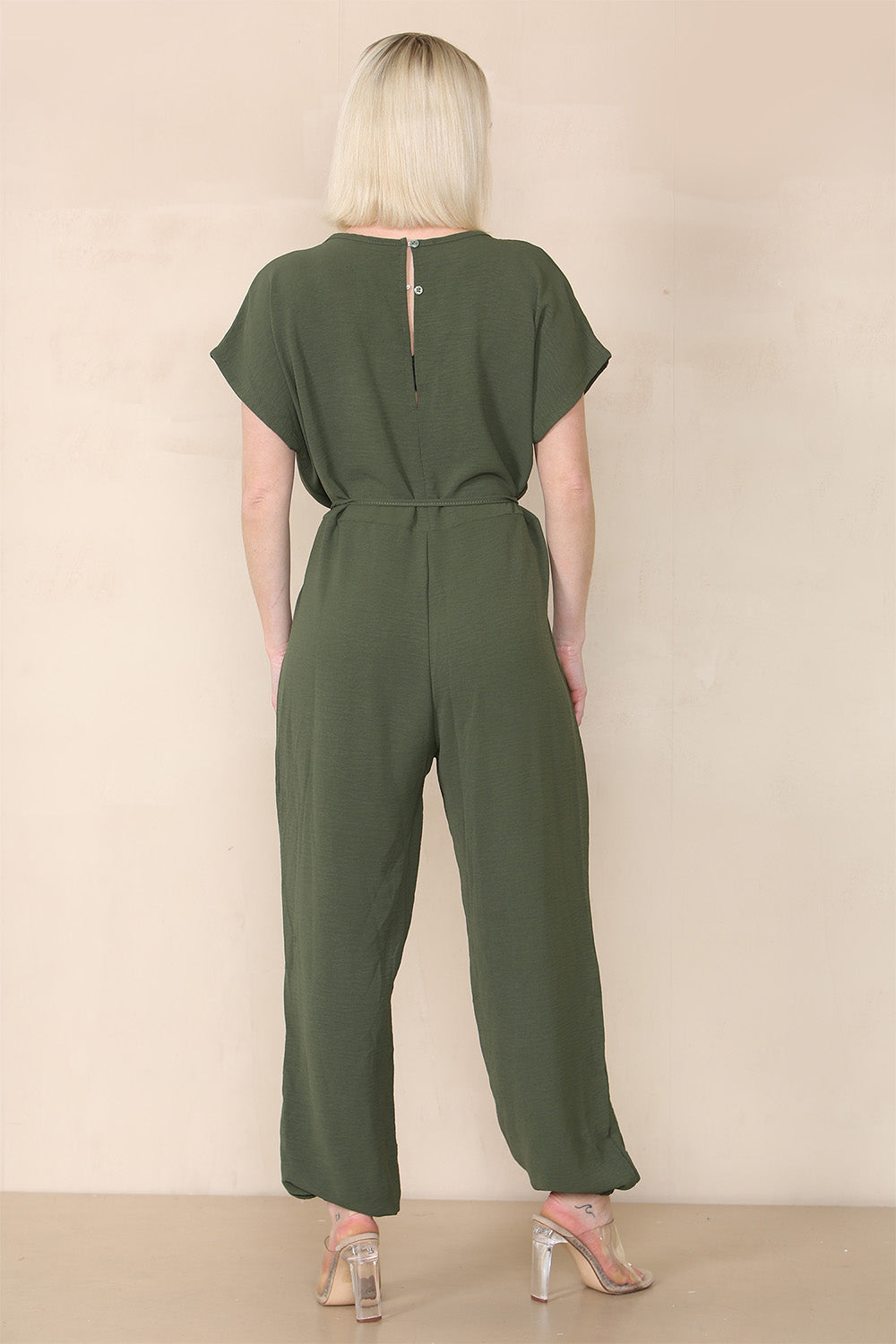 Tie Waist Stylish Harem Jumpsuit - 9th Degree