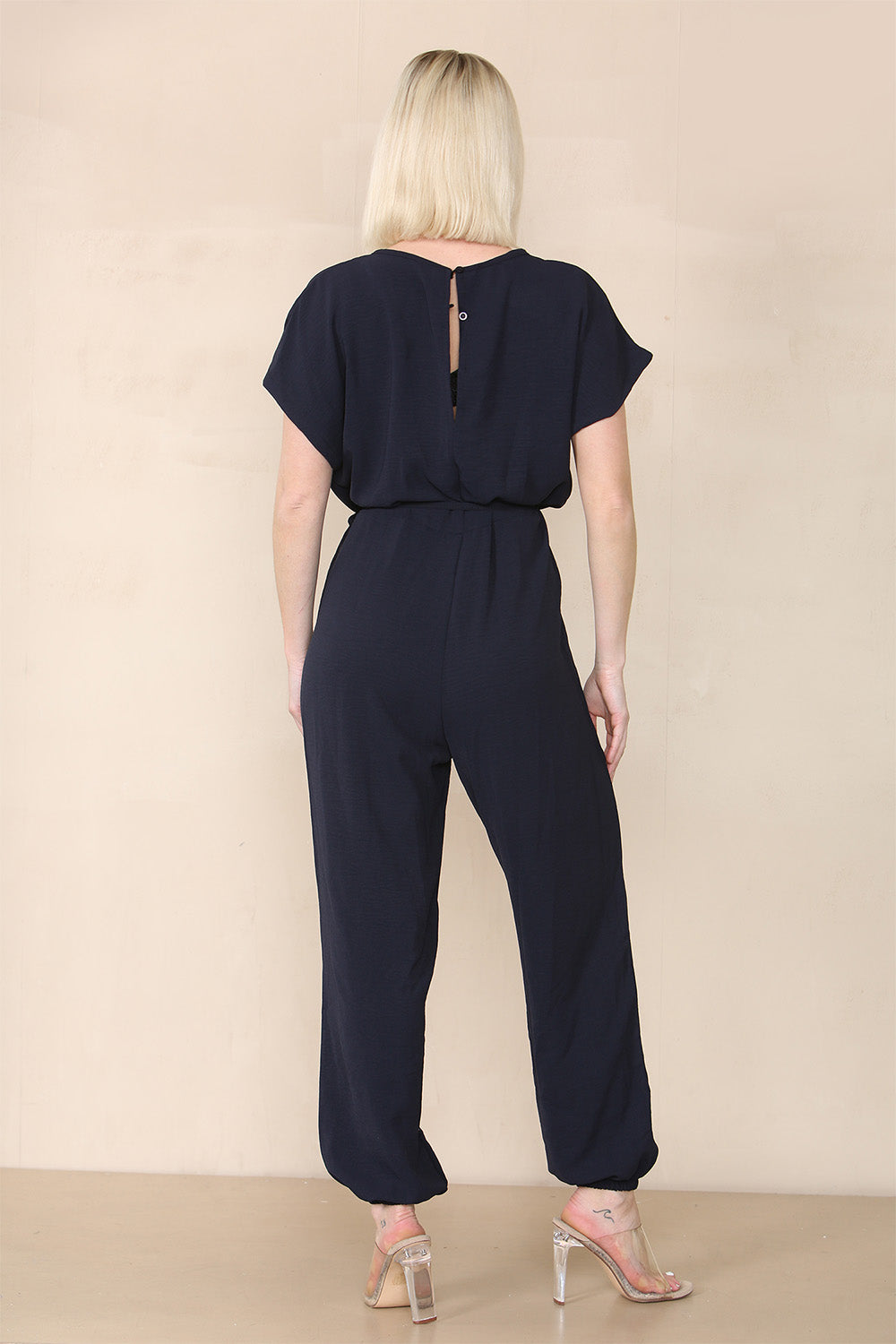 Tie Waist Stylish Harem Jumpsuit - 9th Degree