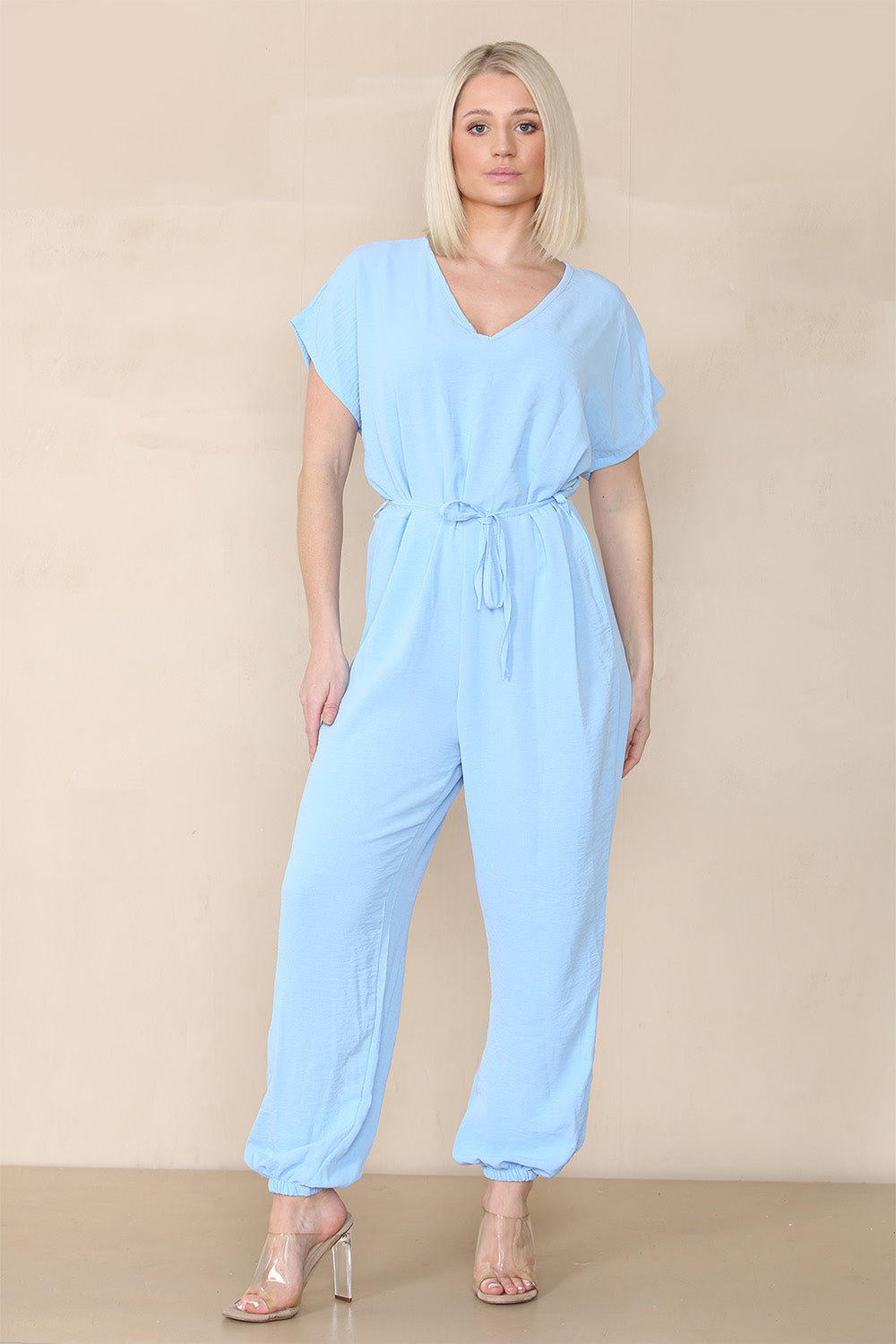 Tie Waist Stylish Harem Jumpsuit - 9th Degree