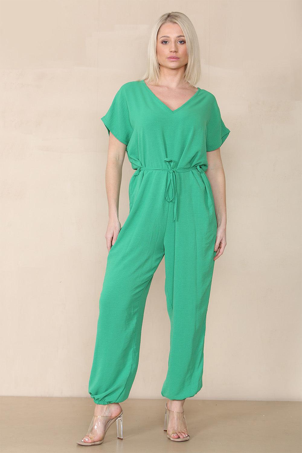 Tie Waist Stylish Harem Jumpsuit - 9th Degree