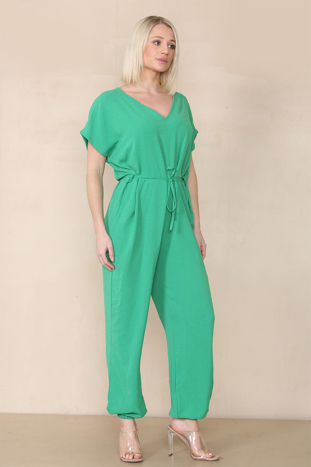 Tie Waist Stylish Harem Jumpsuit - 9th Degree
