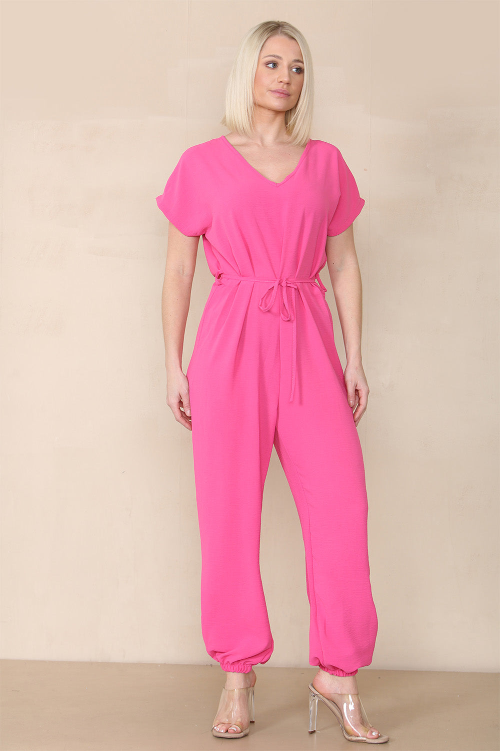 Tie Waist Stylish Harem Jumpsuit - 9th Degree