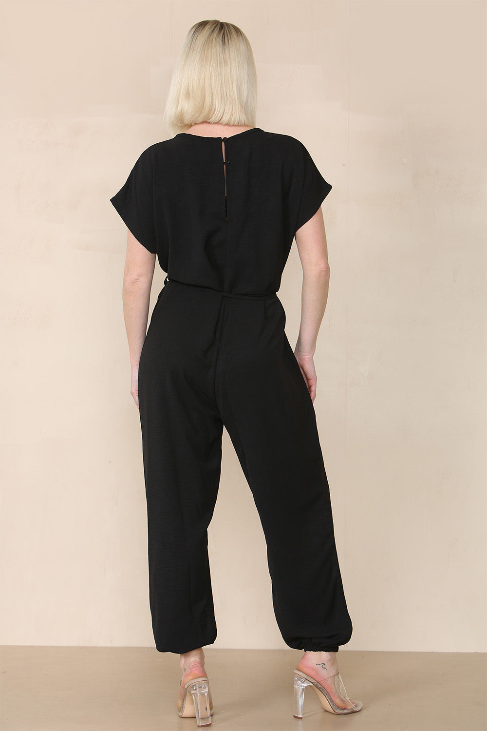 Tie Waist Stylish Harem Jumpsuit - 9th Degree