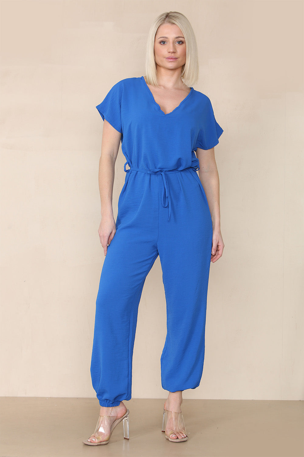 Tie Waist Stylish Harem Jumpsuit - 9th Degree