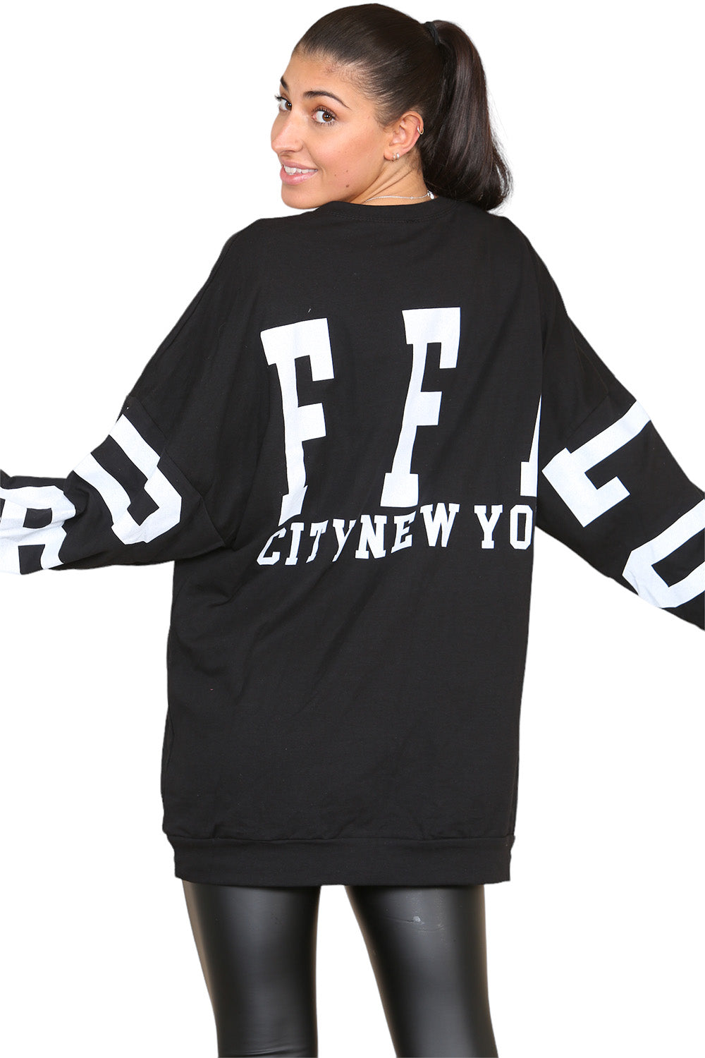 Buffalo Slogan Print Oversized Jumper Dress - 9th Degree