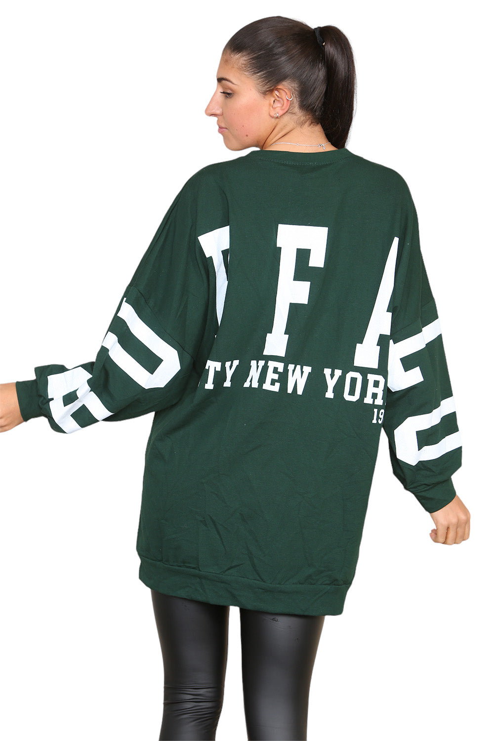Buffalo Slogan Print Oversized Jumper Dress - 9th Degree