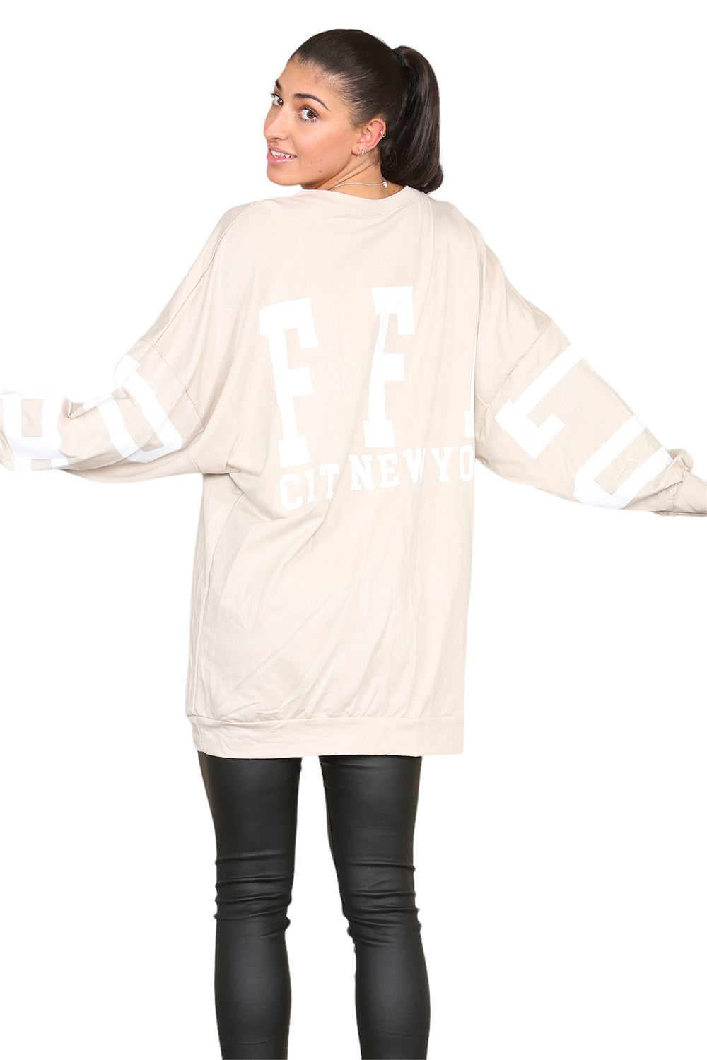 Buffalo Slogan Print Oversized Jumper Dress - 9th Degree