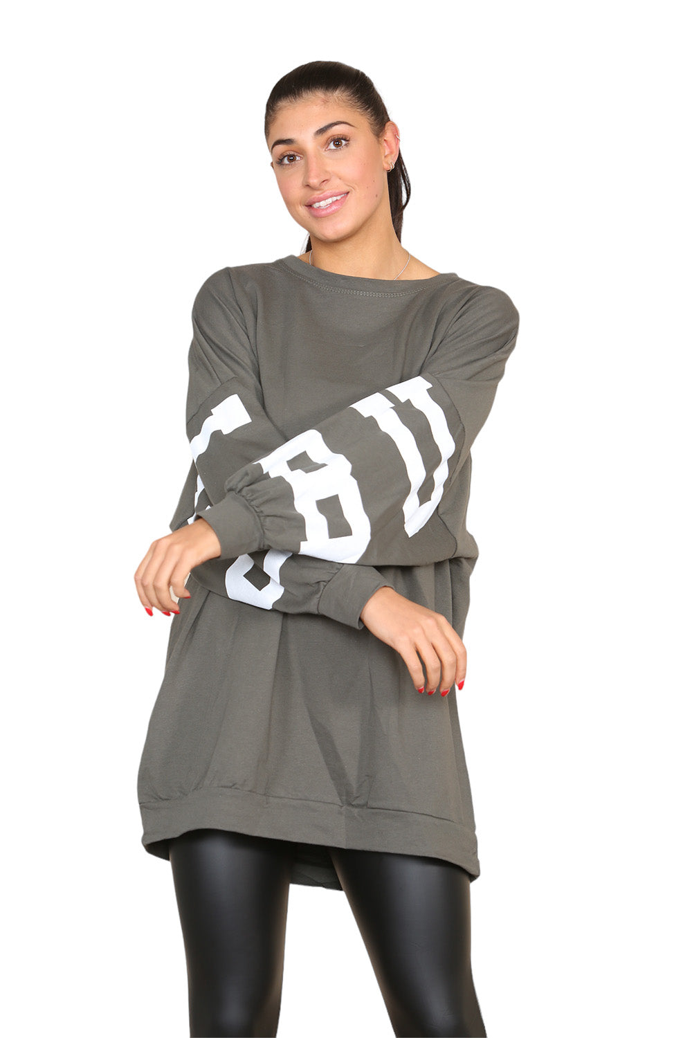 Buffalo Slogan Print Oversized Jumper Dress - 9th Degree