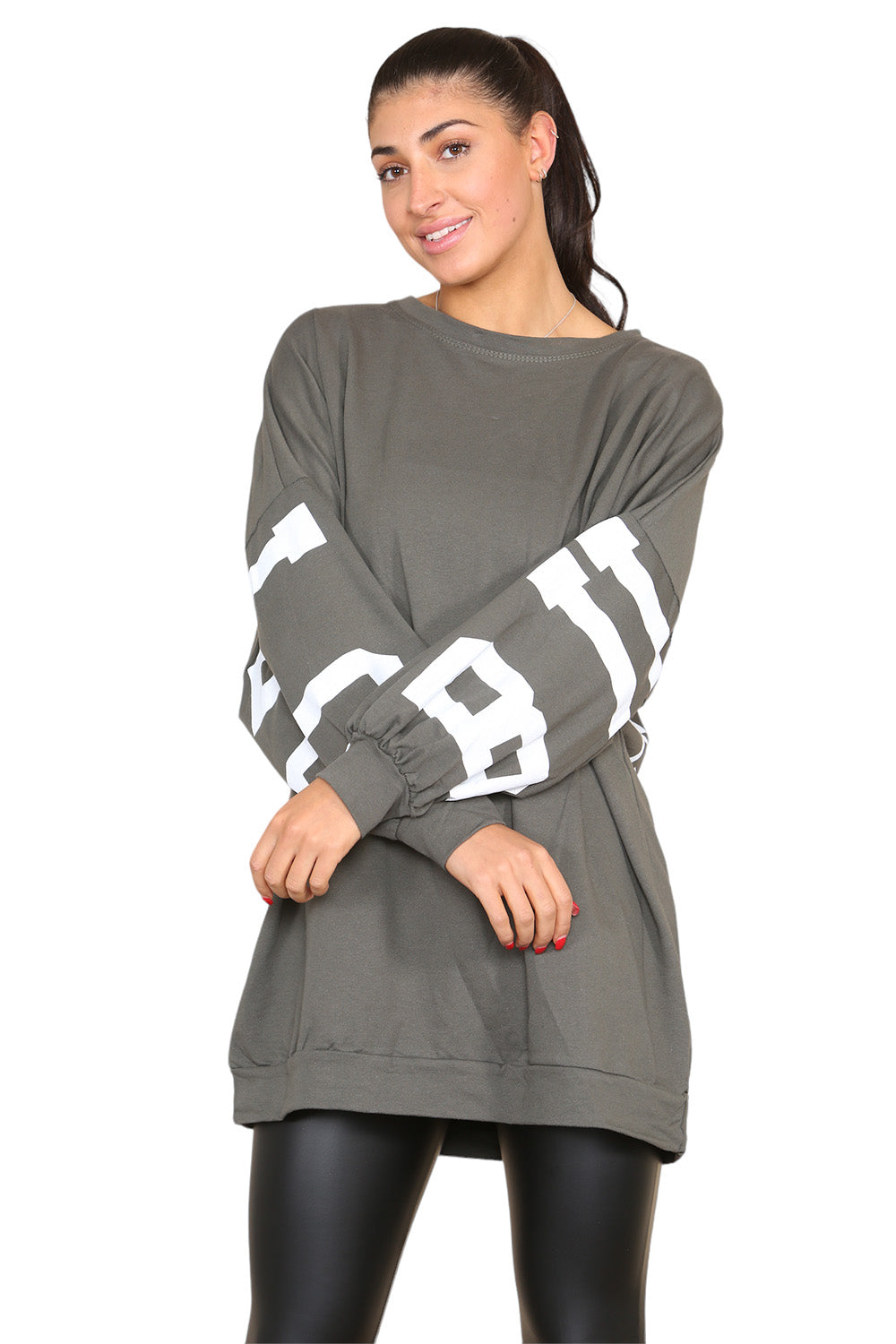 Buffalo Slogan Print Oversized Jumper Dress - 9th Degree