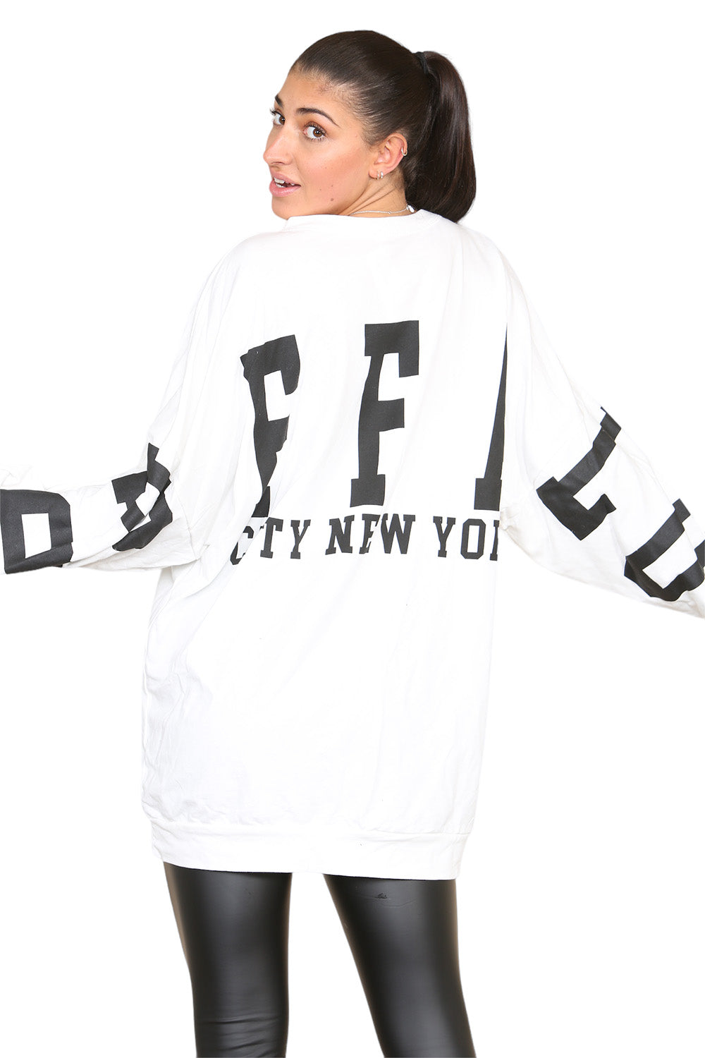 Buffalo Slogan Print Oversized Jumper Dress - 9th Degree