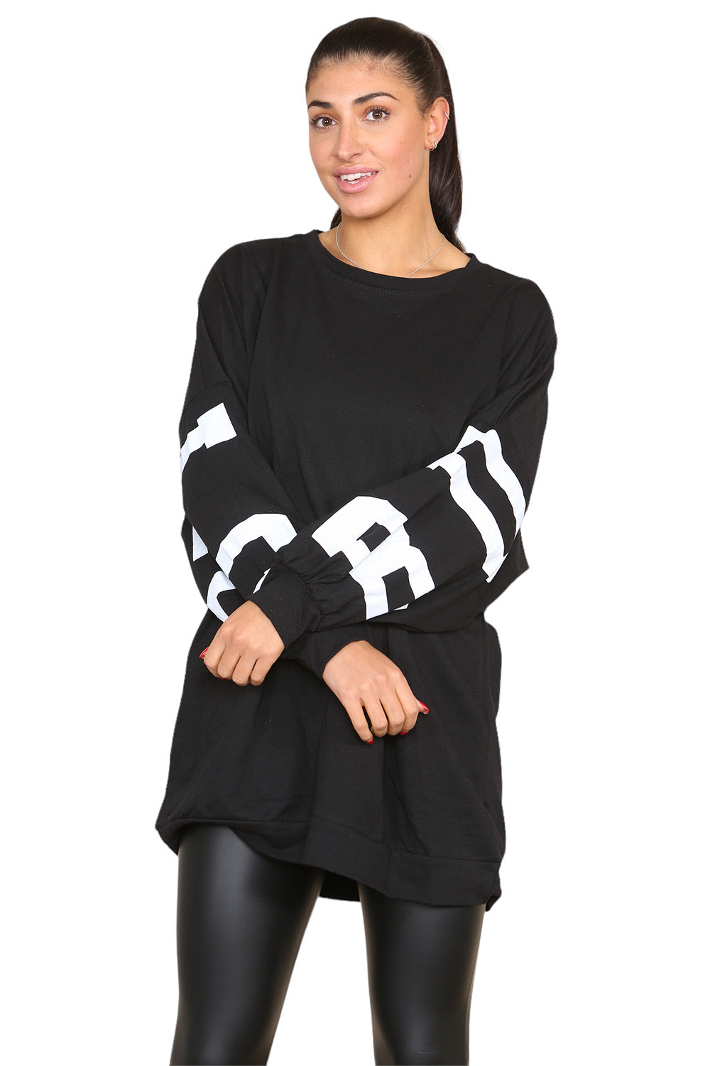 Buffalo Slogan Print Oversized Jumper Dress - 9th Degree