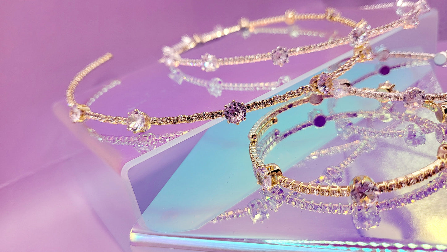 Luxe Crystal Trio Choker, Bracelet & Earrings