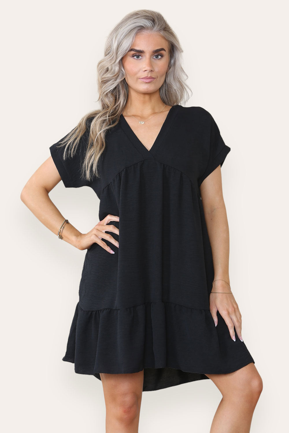 Fancy Style Tiered Smock Dress - 9th Degree