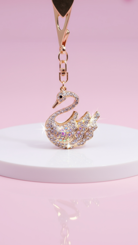 Sitting Swan Key Ring