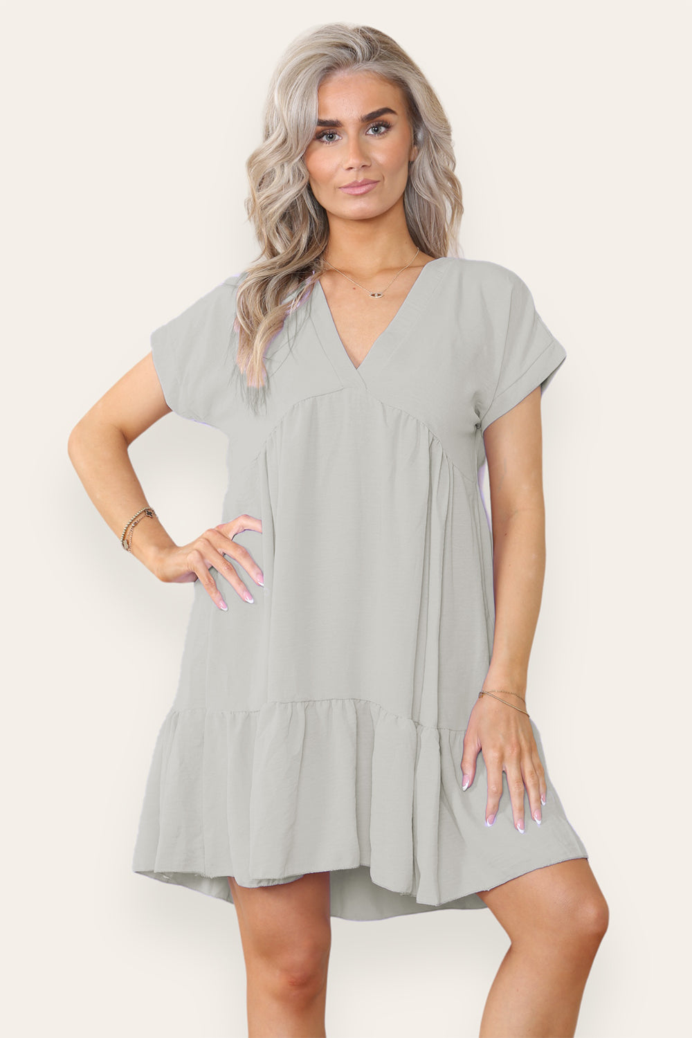 Fancy Style Tiered Smock Dress - 9th Degree