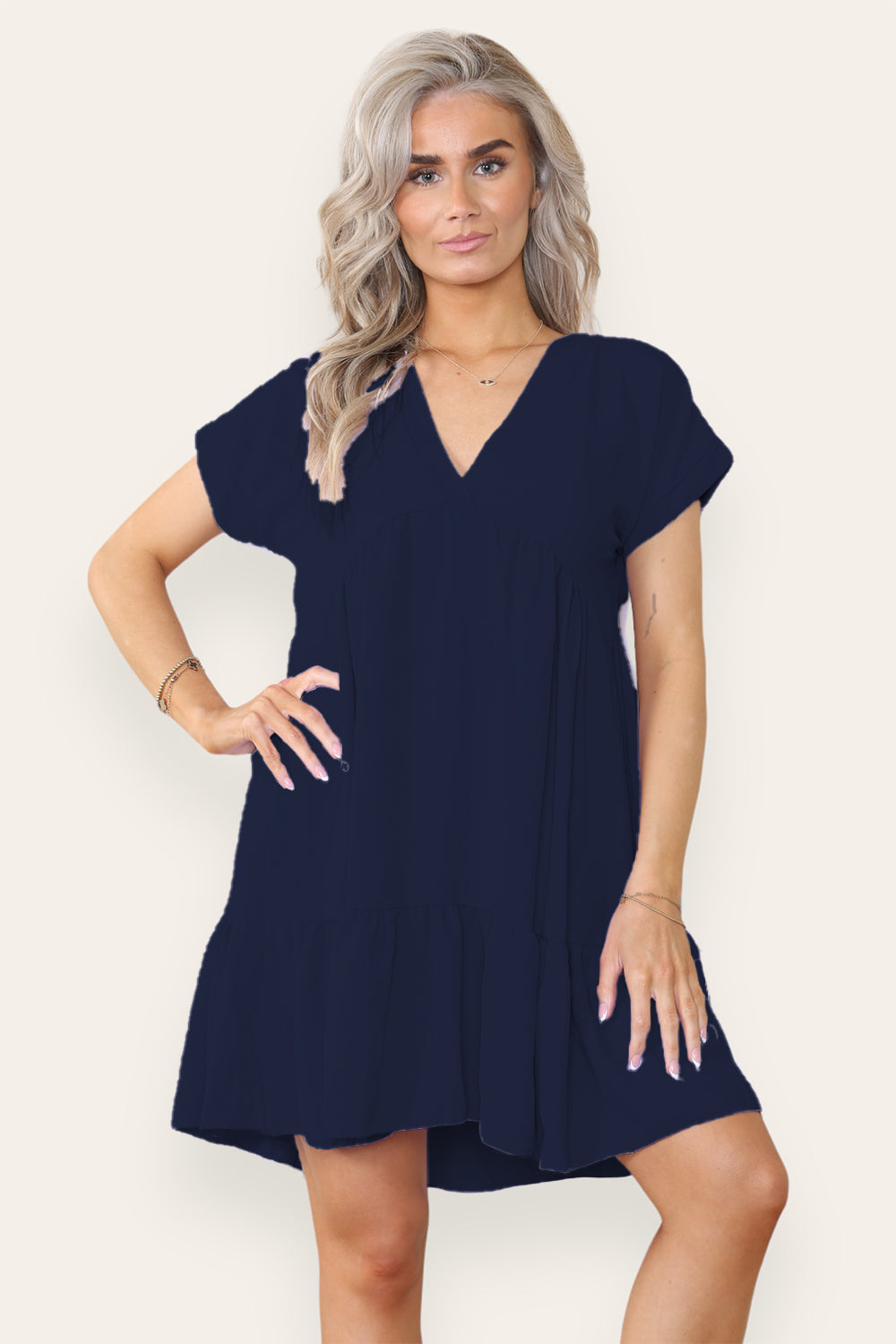 Fancy Style Tiered Smock Dress - 9th Degree